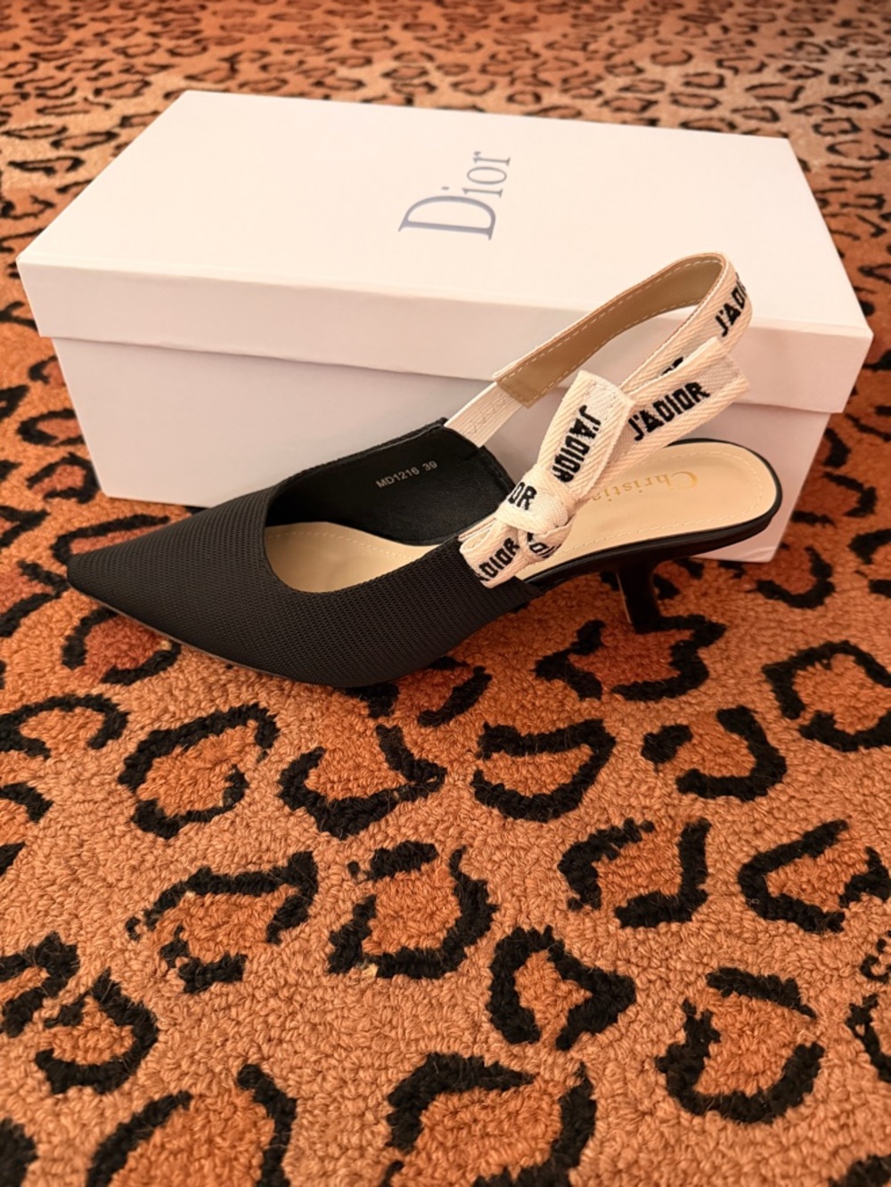 Dior Black J'Adior Slingback Pumps size 7.5 - Picture 3 of 9